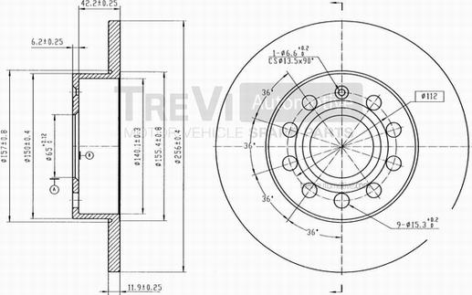 Trevi Automotive BD1056 - Спирачен диск vvparts.bg