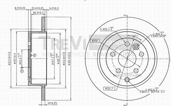 Trevi Automotive BD1066 - Спирачен диск vvparts.bg