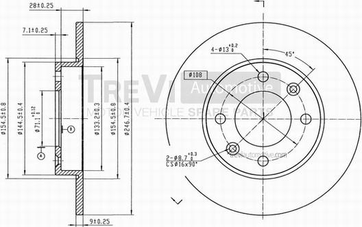 Trevi Automotive BD1063 - Спирачен диск vvparts.bg