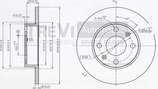 Trevi Automotive BD1003 - Спирачен диск vvparts.bg