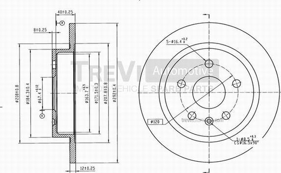 Trevi Automotive BD1086 - Спирачен диск vvparts.bg