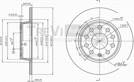 Trevi Automotive BD1088 - Спирачен диск vvparts.bg