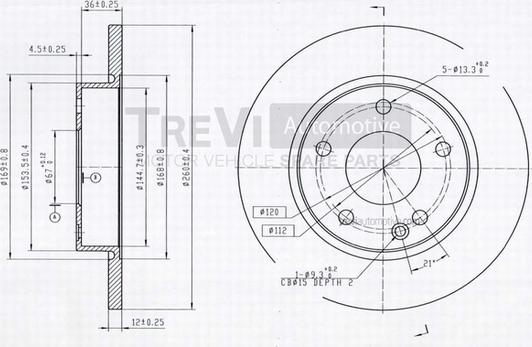 Trevi Automotive BD1033 - Спирачен диск vvparts.bg