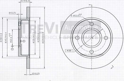 Trevi Automotive BD1025 - Спирачен диск vvparts.bg