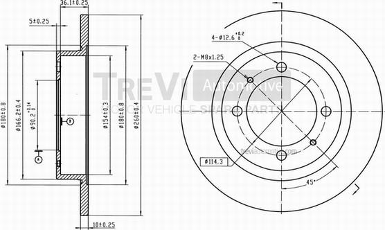 Trevi Automotive BD1028 - Спирачен диск vvparts.bg