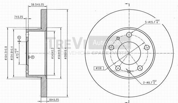 Trevi Automotive BD1023 - Спирачен диск vvparts.bg