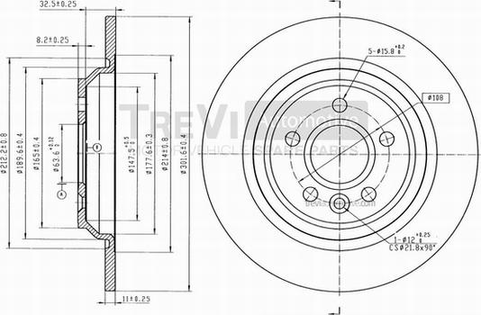 Trevi Automotive BD1079 - Спирачен диск vvparts.bg