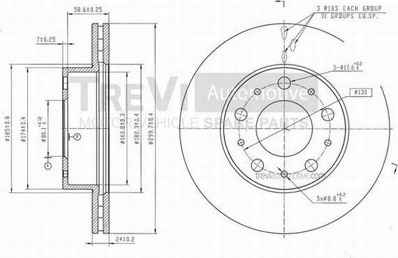 Trevi Automotive BD1158 - Спирачен диск vvparts.bg