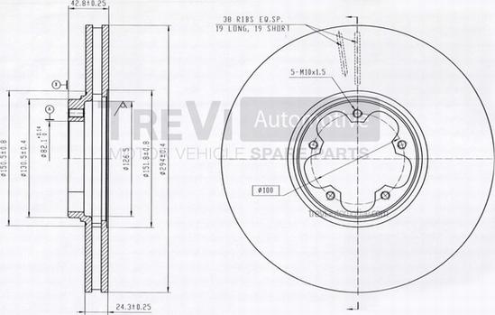 Trevi Automotive BD1152 - Спирачен диск vvparts.bg