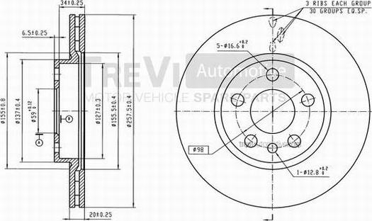 Trevi Automotive BD1107 - Спирачен диск vvparts.bg