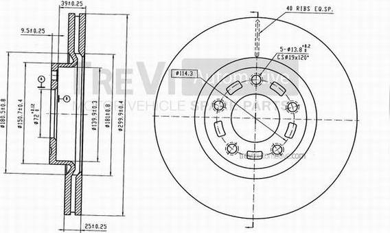 Trevi Automotive BD1185 - Спирачен диск vvparts.bg