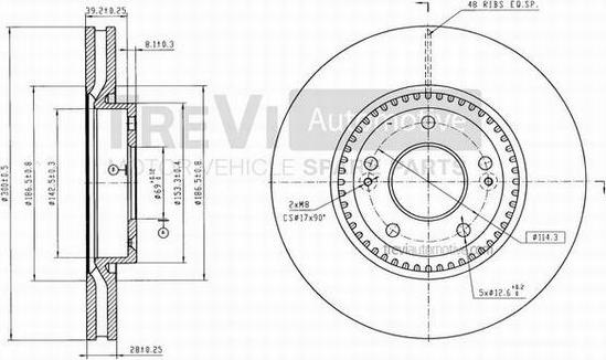 Trevi Automotive BD1230 - Спирачен диск vvparts.bg