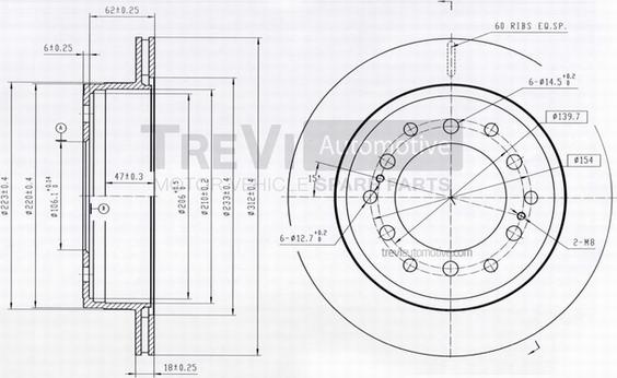 Trevi Automotive BD1220 - Спирачен диск vvparts.bg