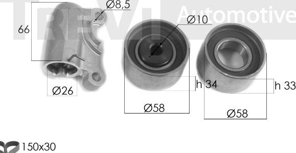 Trevi Automotive KD1448 - Комплект ангренажен ремък vvparts.bg