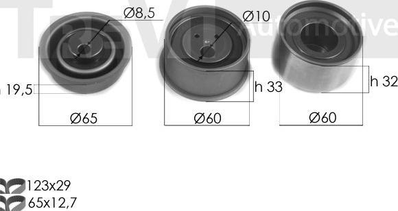 Trevi Automotive KD1447 - Комплект ангренажен ремък vvparts.bg