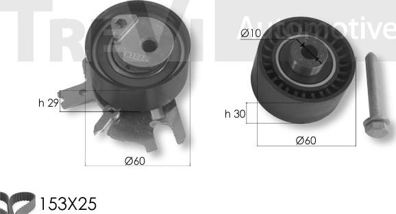 Trevi Automotive KD1459 - Комплект ангренажен ремък vvparts.bg