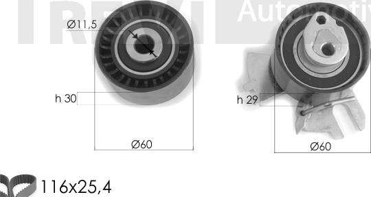 Trevi Automotive KD1460 - Комплект ангренажен ремък vvparts.bg