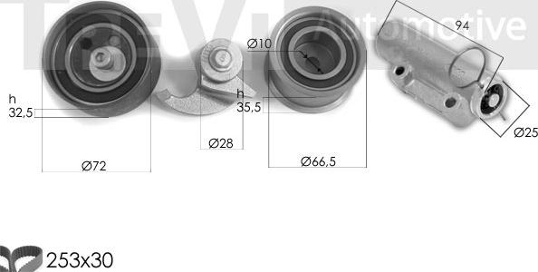 Trevi Automotive KD1463 - Комплект ангренажен ремък vvparts.bg