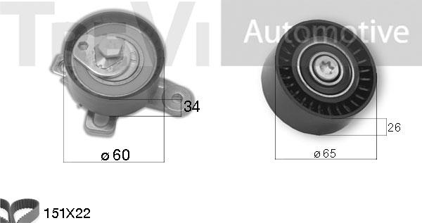 Trevi Automotive KD1419 - Комплект ангренажен ремък vvparts.bg