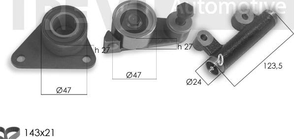 Trevi Automotive KD1416 - Комплект ангренажен ремък vvparts.bg