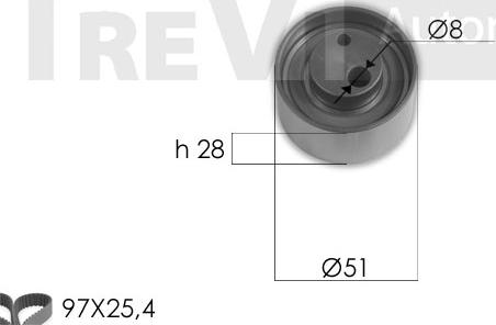 Trevi Automotive KD1413 - Комплект ангренажен ремък vvparts.bg