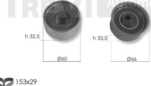 Trevi Automotive KD1431 - Комплект ангренажен ремък vvparts.bg