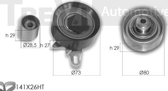 Trevi Automotive KD1424 - Комплект ангренажен ремък vvparts.bg