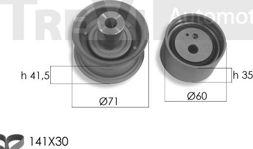 Trevi Automotive KD1420 - Комплект ангренажен ремък vvparts.bg