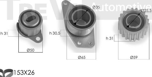 Trevi Automotive KD1094 - Комплект ангренажен ремък vvparts.bg