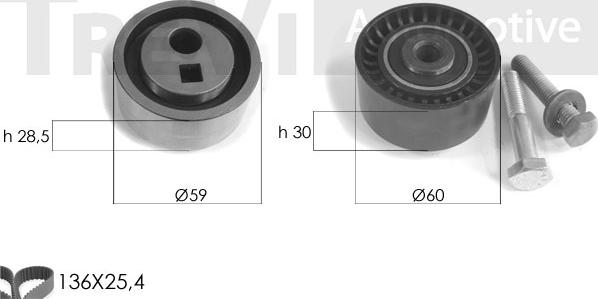 Trevi Automotive KD1046 - Комплект ангренажен ремък vvparts.bg