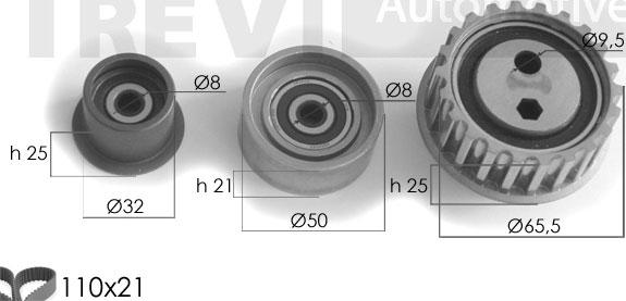 Trevi Automotive KD1054 - Комплект ангренажен ремък vvparts.bg