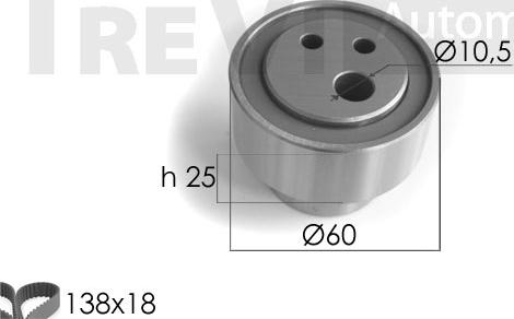 Trevi Automotive KD1060 - Комплект ангренажен ремък vvparts.bg