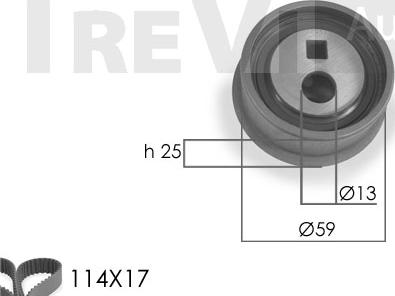 Trevi Automotive KD1015 - Комплект ангренажен ремък vvparts.bg