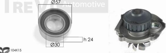 Trevi Automotive KD1089HP - Водна помпа+ к-кт ангренажен ремък vvparts.bg