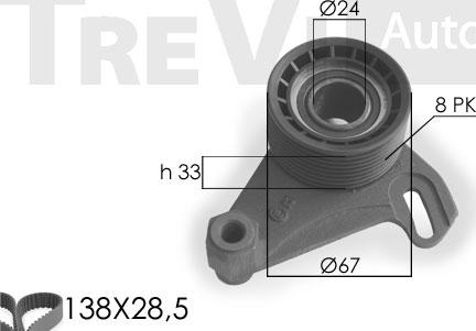 Trevi Automotive KD1084 - Комплект ангренажен ремък vvparts.bg