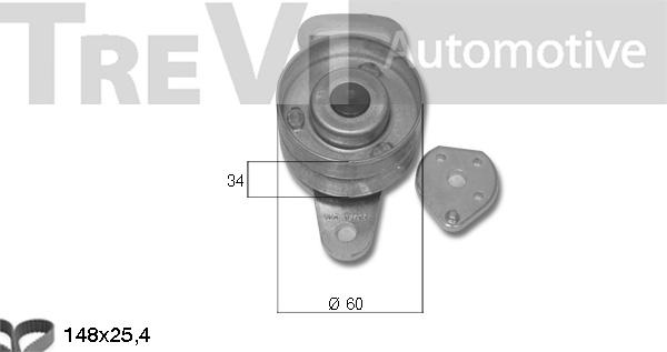 Trevi Automotive KD1025 - Комплект ангренажен ремък vvparts.bg