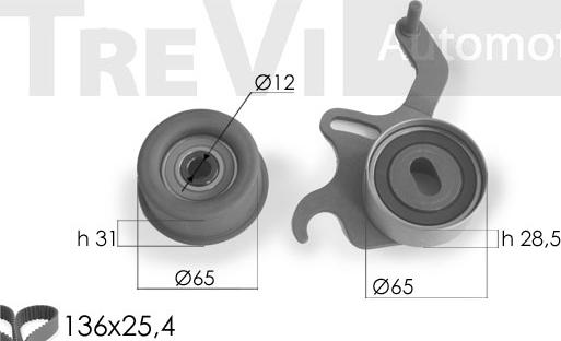 Trevi Automotive KD1074 - Комплект ангренажен ремък vvparts.bg