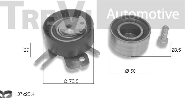 Trevi Automotive KD1070 - Комплект ангренажен ремък vvparts.bg