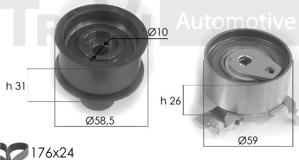 Trevi Automotive KD1071 - Комплект ангренажен ремък vvparts.bg