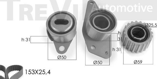 Trevi Automotive KD1199 - Комплект ангренажен ремък vvparts.bg