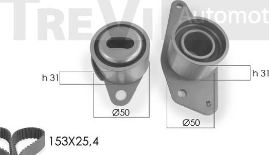 Trevi Automotive KD1196 - Комплект ангренажен ремък vvparts.bg