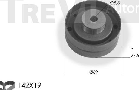 Trevi Automotive KD1109 - Комплект ангренажен ремък vvparts.bg