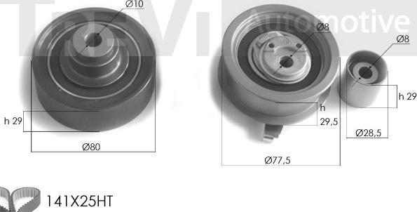 Trevi Automotive KD1100 - Комплект ангренажен ремък vvparts.bg