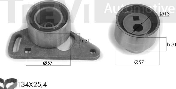 Trevi Automotive KD1189 - Комплект ангренажен ремък vvparts.bg