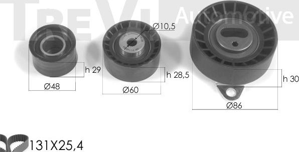 Trevi Automotive KD1181 - Комплект ангренажен ремък vvparts.bg