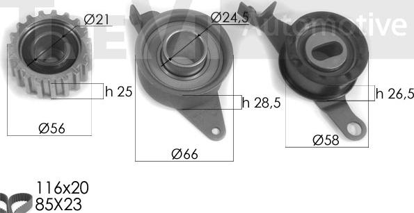 Trevi Automotive KD1124 - Комплект ангренажен ремък vvparts.bg