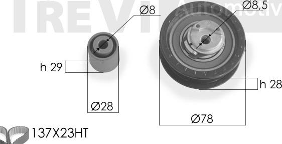 Trevi Automotive KD1174 - Комплект ангренажен ремък vvparts.bg