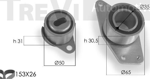 Trevi Automotive KD1172 - Комплект ангренажен ремък vvparts.bg