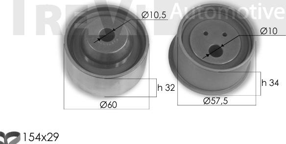 Trevi Automotive KD1349 - Комплект ангренажен ремък vvparts.bg