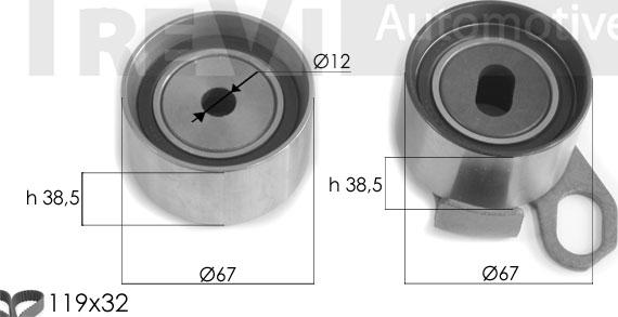 Trevi Automotive KD1343 - Комплект ангренажен ремък vvparts.bg